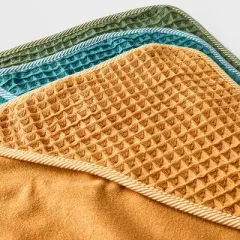 Baby Boys' 3pk Waffle Hooded Bath Towel - Cloud Island&trade; Olive Green