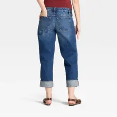 Under The Belly Cropped Vintage High-Rise Straight Leg Maternity Jeans - Isabel Maternity by Ingrid & Isabel&trade; Dark Wash