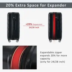 3 Piece Luggage Set with TSA Lock,Spinner Wheels, ABS Hard Shell Lightweight Expandable Travel Luggage for Men Women