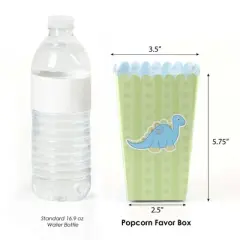 Big Dot of Happiness Baby Boy Dinosaur - Baby Shower or Birthday Party Favor Popcorn Treat Boxes - Set of 12