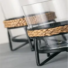 Sullivans Set of 2 Pillar Candle Holder 9.5"H & 7.25"H Black