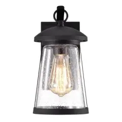 Chloe Lighting Freya Transitional 1 Light Textured Black Outdoor Wall Sconce 11" Height
