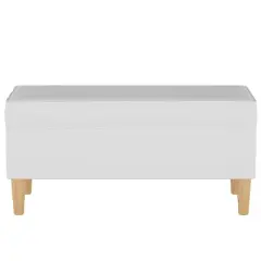 Storage Bench Twill White - Skyline Furniture