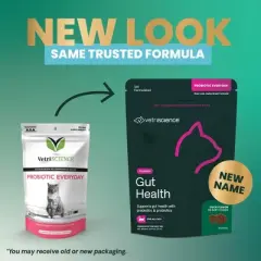 VetriScience Gut Health Chews for Cats, Duck Flavor, 60 Count Bag