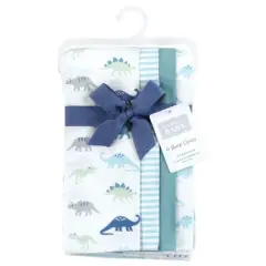 Hudson Baby Cotton Flannel Burp Cloths, Soft Teal Dino, One Size