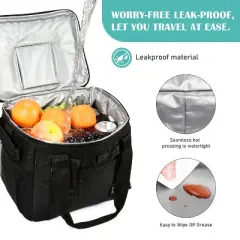 Tirrinia 24 Cans Soft Sided Cooler, 100% Leakproof Adjustable Strap with Bottle Opener, Camping Essentials