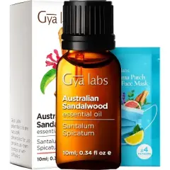 Gya Labs Australian Sandalwood Essential Oil 0.34 Fl Oz Warm Woodsy Scent