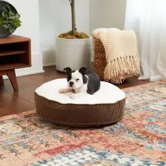 Kensington Garden Scout Deluxe Round Dog Bed - Latte/Birch