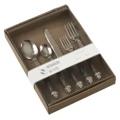 Saro Lifestyle Bark Wood Flatware, Black (Set of 5)