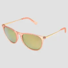 Women's Round Sunglasses with Mirrored Polarized Lenses - All in Motion&trade; Pink