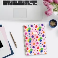 Blue Sky 5"x8" 2025-2026 Travel Write Draw Wirebound Weekly/Monthly Planner Clear Cover Pom Pink