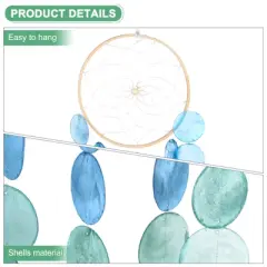 Unique Bargains Outdoor Decorative Seashell Coastal-Inspired Wind Chime 6.7" x 20.9" Blue 1 Pc