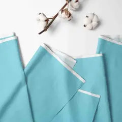  Bacati - 3 Layer Ruffled Crib/Toddler Bed Skirt - White/Aqua/Gray