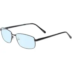 Enhance BIG&TALL EN4182 Mens Blue Light Block Designer Eyeglasses Satin Black 60mm +0.25 Custom Lens Non-Refundable