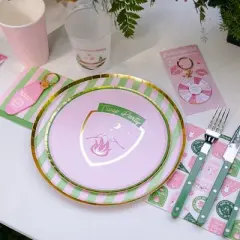 Jollity & Co. - Camp Bachelorette Stripe Dinner Plates - Pack of 8 Paper Plates