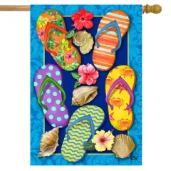 Paradise Flip Flops Summer House Flag 28 x 40 Briarwood Lane