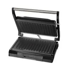 Proctor Silex Panini/Grill: Indoor Nonstick Metal Grill, 1000W, Hand Wash, Black, 1-Year Warranty