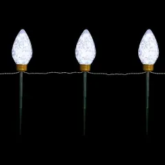 Northlight LED Lighted C9 Style Christmas Pathway Lawn Stakes - 3 ft - Clear - 3-Count