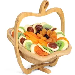 Dried Fruit Gift Basket by It's Delish &ndash; Bamboo Wood 3-in-1 Gift