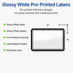 Avery 2" x 3" Labels, Double Black Border, 80 ct