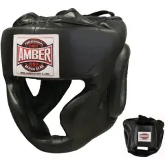 Amber Fight Gear Extreme Full-Face Leather Headgear Ultimate Protection