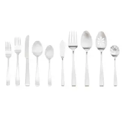 Godinger Silver 45pc Wayland Matte Stainless Steel Flatware Set: Service for 8, Dishwasher-Safe, Includes Serving Fork & Spoons