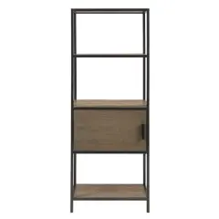64" Callan 3 Shelf Bookcase with Storage Cabinet Gray - Madison Park