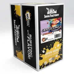 Java Factory Cappuccino Flavored Coffee,Compatible Keurig 2.0 K Cup Brewers,40Ct