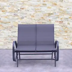 Courtyard Casual Santa Fe Alum Sling Loveseat Glider