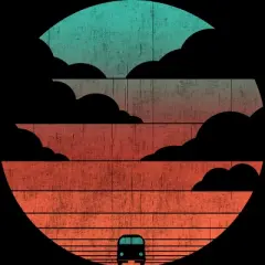 Junior's Design By Humans Driving into the sunset By radiomode T-Shirt