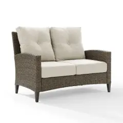 Rockport Outdoor Wicker High Back Loveseat - Crosley