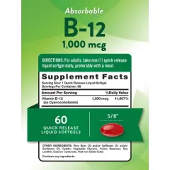Nature's Truth Vitamin B12 | 1000 mcg | 60 Softgels