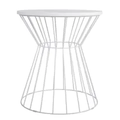 Bent Metal Side Table White - Adore Decor