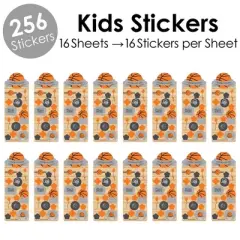 Big Dot of Happiness Nothin' but Net - Basketball - Birthday Party Favor Kids Stickers - 16 Sheets - 256 Stickers