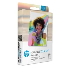 HP Sprocket 2.3 x 3.4" Premium Zink Sticky Back Photo Paper (50 Sheets) Starter Bundle