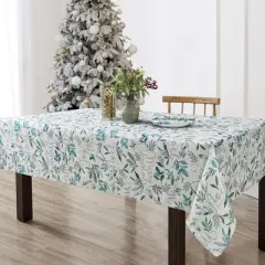 Elrene Seasons Greetings Holiday Fabric Tablecloth - Elrene Home Fashions