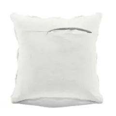 20"x20" Oversize Tufted Diagonal Family-Friendly Square Throw Pillow Cover White - Lush D&eacute;cor