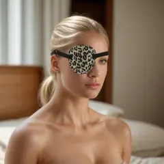 Soft Ring Buckle Shape 3D Eye Mask Brown 1 Pc