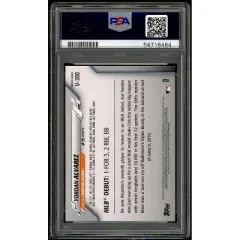 Yordan Alvarez Rookie Card 2020 Topps Update #300 PSA 9