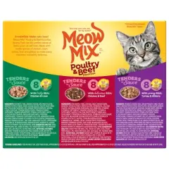 Meow Mix Tender Favorites with Liver, Turkey, Chicken & Beef Flavors Wet Cat Food - 2.75oz/24ct Variety Pack