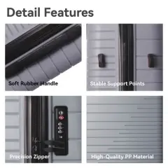 3-Piece Luggage Set, PP Hardshell Carry-On Suitcases with Spinner Wheels and TSA Lock (20", 24", 28"), White