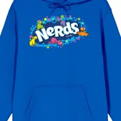 Nerds Candy Logo Long Sleeve Royal Blue Men's Hooded Sweatshirt