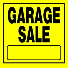 Hillman English Yellow Garage Sale Sign 11 in. H X 11 in. W - Case of 6