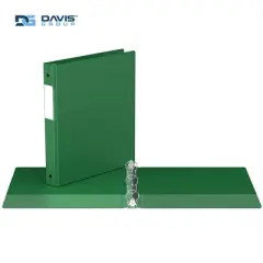 Davis Group 6pk 1" Premium Economy Round Ring Binders Green: Hard Cover, 200 Sheet Capacity, 2 Pockets, Polypropylene