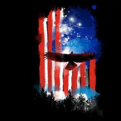 Women's Design By Humans July 4th American Eagle Sky By kharmazero Racerback Tank Top