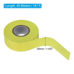 Unique Bargains PVC Non-Adhesive Flagging Tapes for Trail Outdoor 2 Pcs Yellow 1-1/5" x 147 ft
