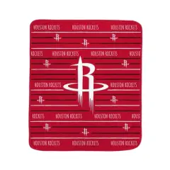 NBA Houston Rockets Logo Stripe Binding Edge Flannel Fleece Blanket