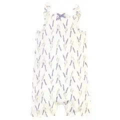 Touched by Nature Baby Girl Organic Cotton Rompers 3pk, Lavender