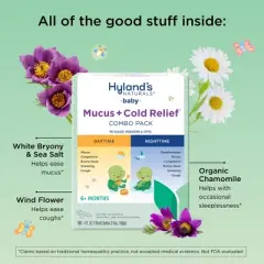 Hyland's Naturals Baby Mucus + Cold Relief Liquid - Day/Night Combo Pack - 8 fl oz