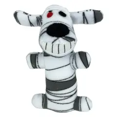 Multipet Loofa Skeleton and Mummy Dog Interactive Plush Toy - White/Black 2pk